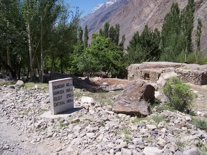 Milestone at Mastuj