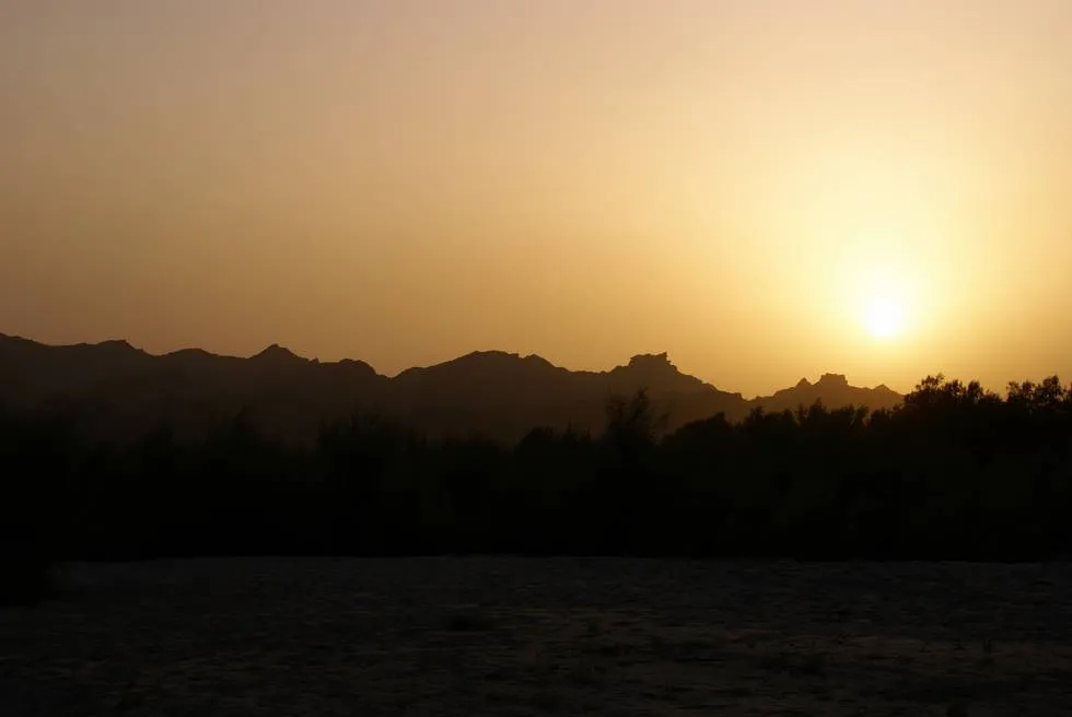 Sunset behind the mountains