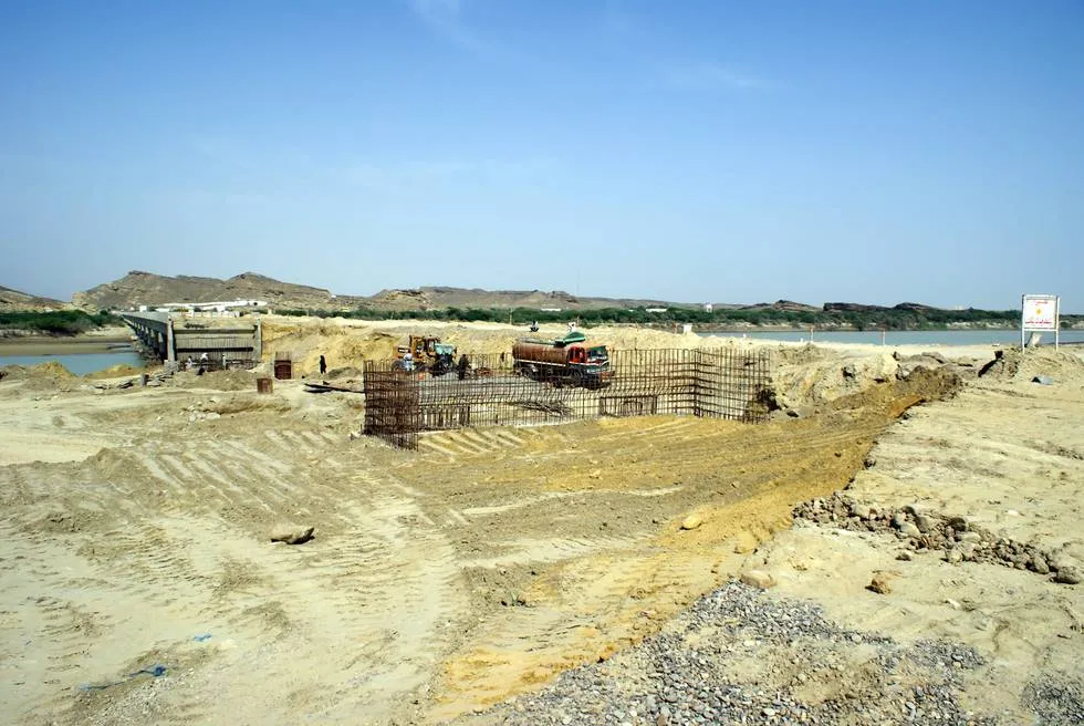 Hingol bridge being rebuild