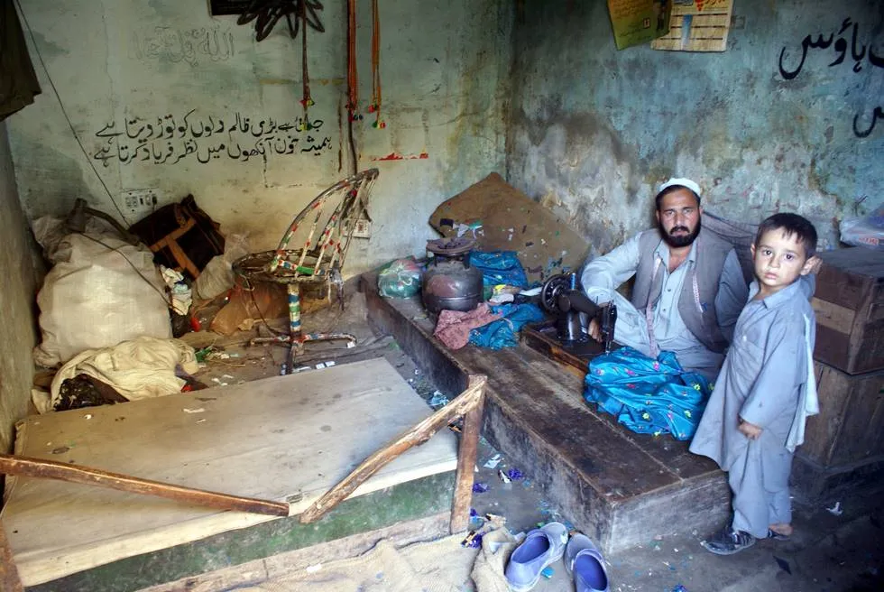 Local tailor&#x27;s shop in the village