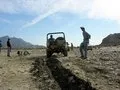 Ploughing a furrow in the Hingol River bed
