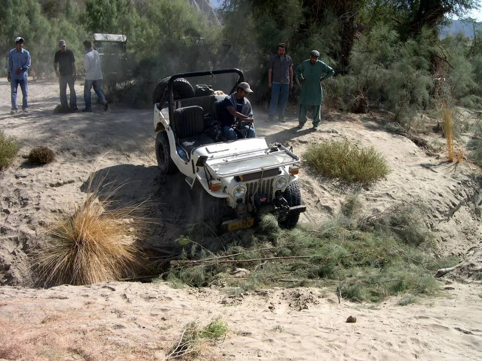 Crossing a small deep ravine