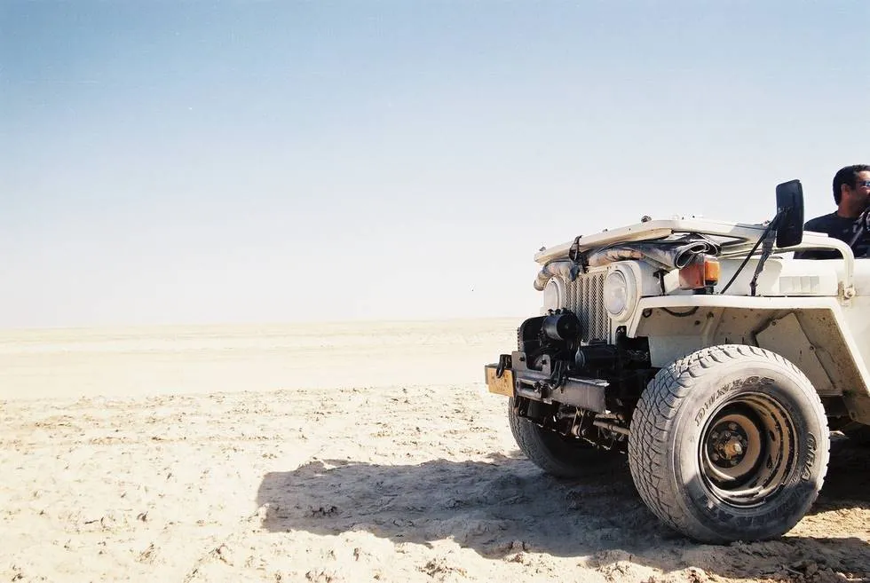 White Jeep near Mashkell