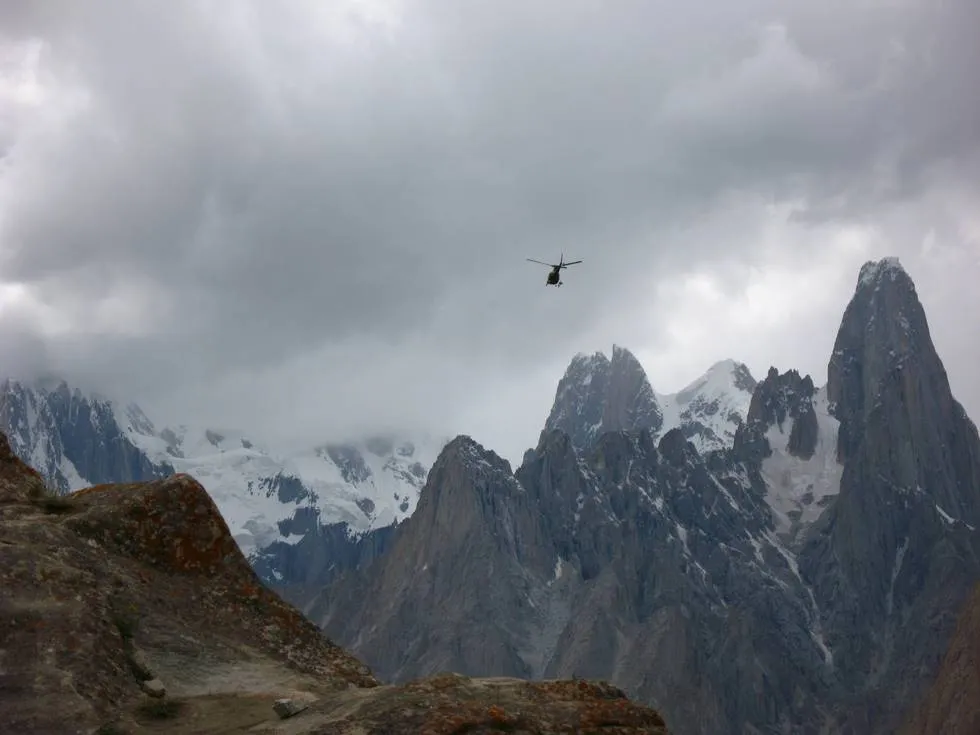 Helicopter flying overhead