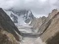 Glacier coming down from the mountains
