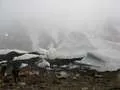 Walking amidst ice in the snowstorm