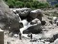 Landslide by the waterfall