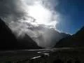Cloudy sky river