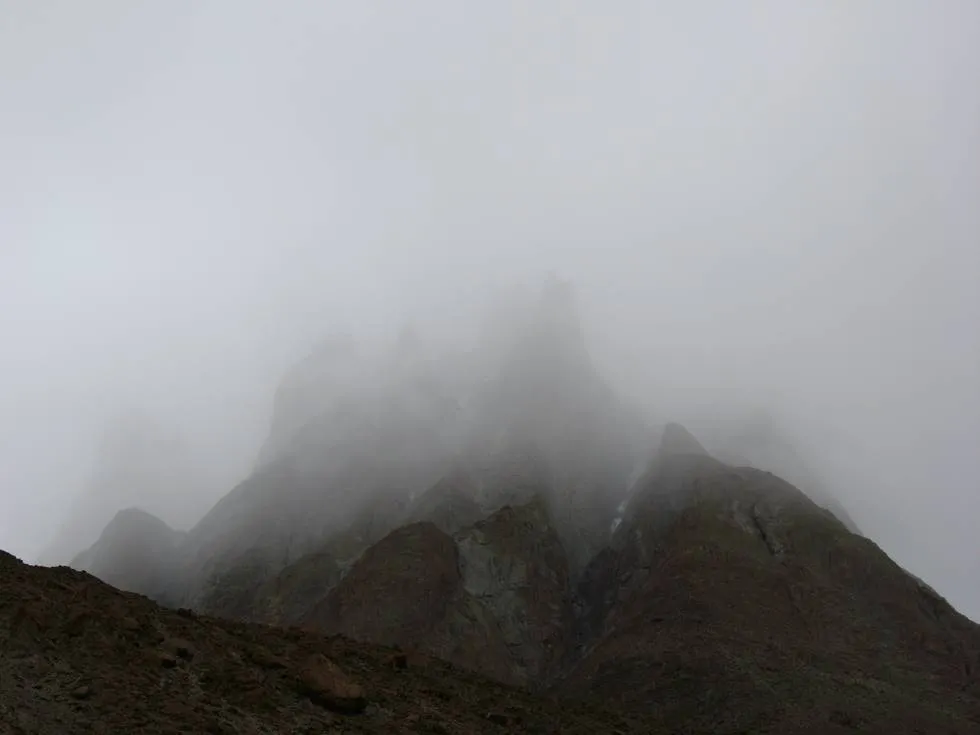 Paiju Peak shrouded in clouds