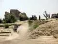 Driving up a steep slow