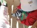 Shoe being given the bandaid treatement