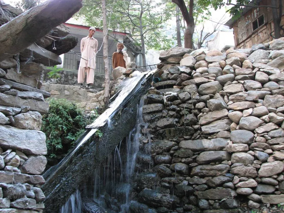 Water channeled inthe the corn grinding room