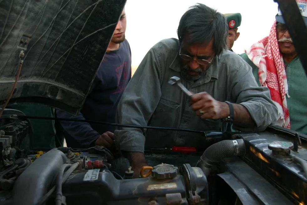 On the road repairs