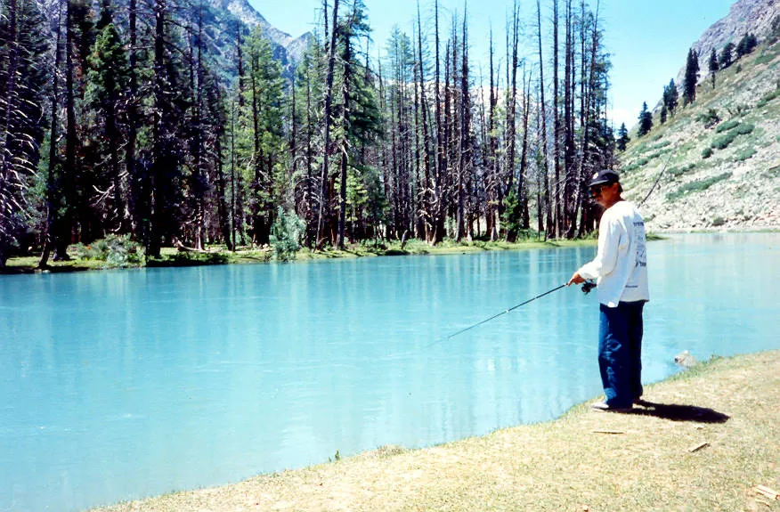 Fishing for trout at Maho Dand lake