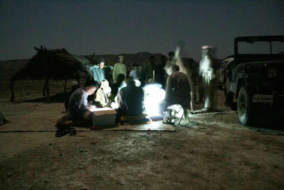The medical camps going on at night