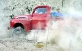 The Ford F1 in the process of getting stuck.