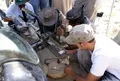 Repairing the tie rod.