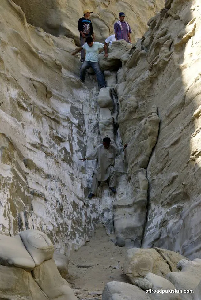 Everyone making their way gingerly back down.