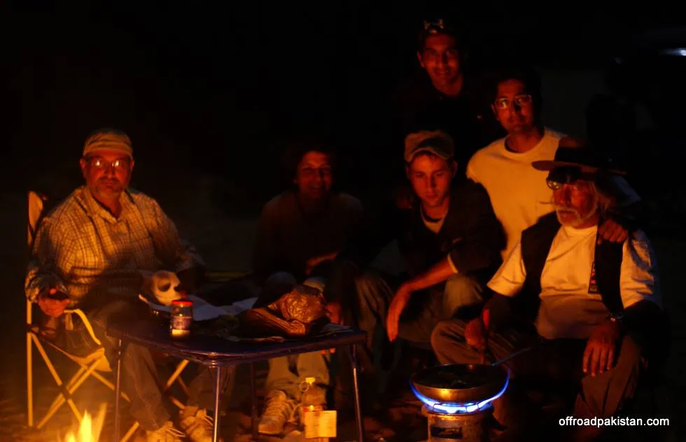 Cooking fish - our last night in Hingol.