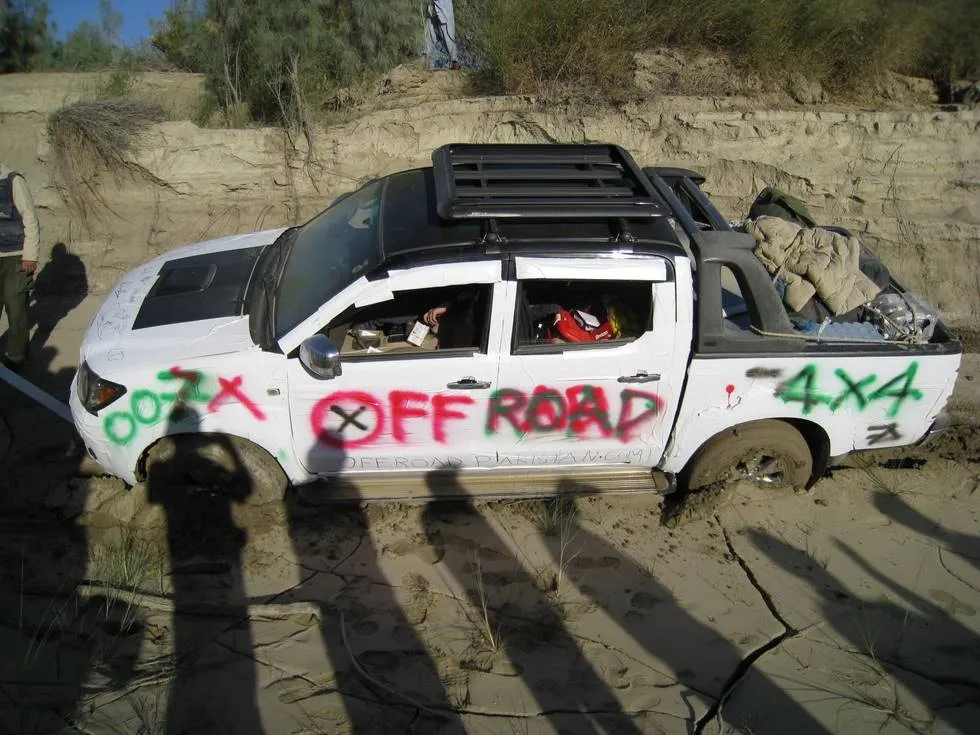 All the &#x27;shadows&#x27; are wondering how to get the truck unstuck!