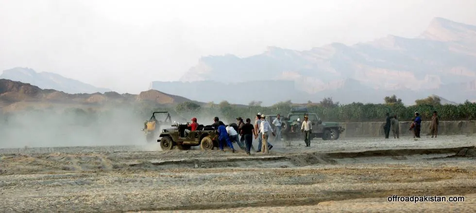 Sometimes even the 4x4 vehicles need a push
