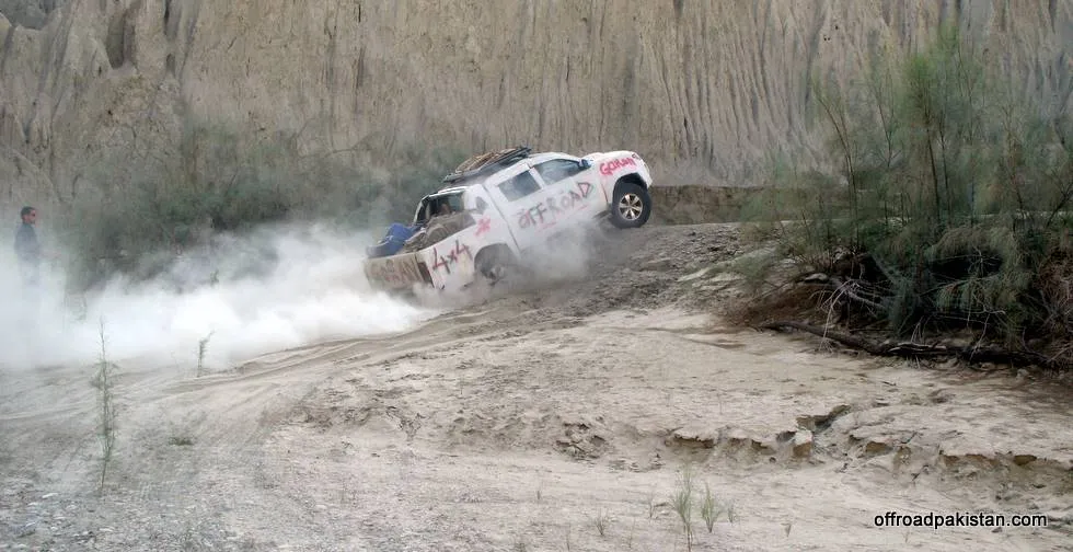 Awab powering his way up a sandy incline