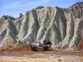 Up close to the mud mountains. The peculiar structure origantes from mud vents all over the Hingol Valley