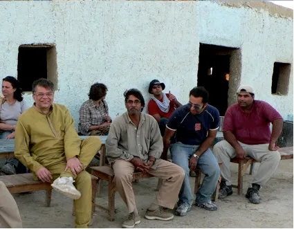 I am at left in golden Kurta – what a way to dress for camping adventure - with my dear friends waiting for hot tea