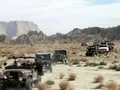 In parts the vehicle leaves no tyre tracks - so one needs to follow the Jeep with the guides up close