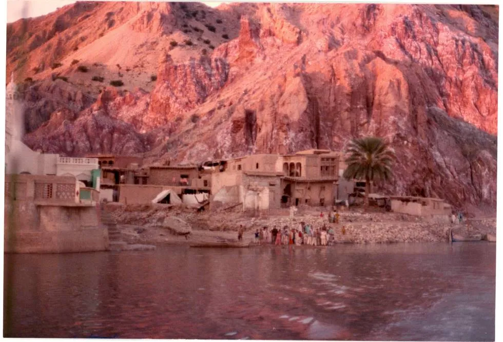 A village on the Indus river bank
